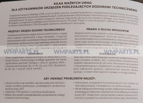 Dziennik konserwacji Urządzenia Transportu Bliskiego UTB nowe wydanie 2025 rok Dziennik konserwacji Urządzenia Transportu Bliskiego UTB nowe wydanie 2025 rok