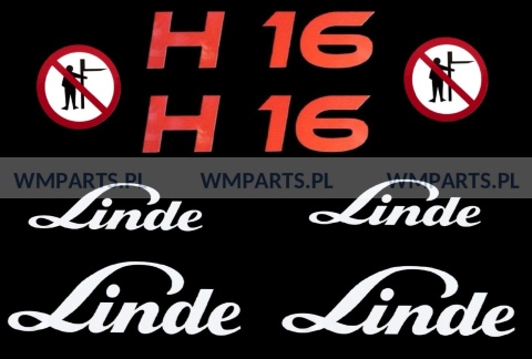 Zestaw naklejek piktogramów LINDE H16 Zestaw naklejek piktogramów LINDE H16